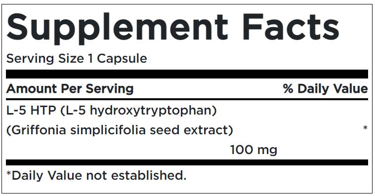 5-HTP 100 mg Supplement Facts