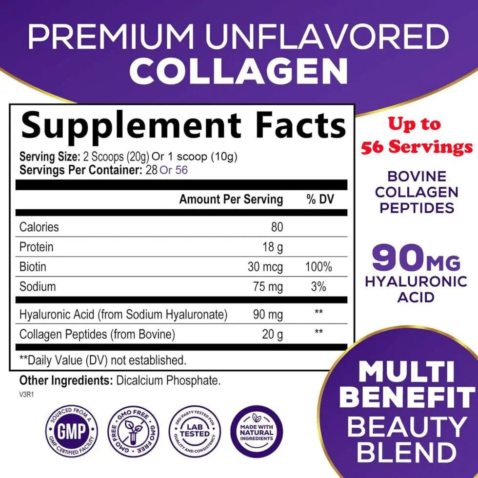 Collagen Powder With Vit. C, Hyaluronic Acid & Biotin – 563g