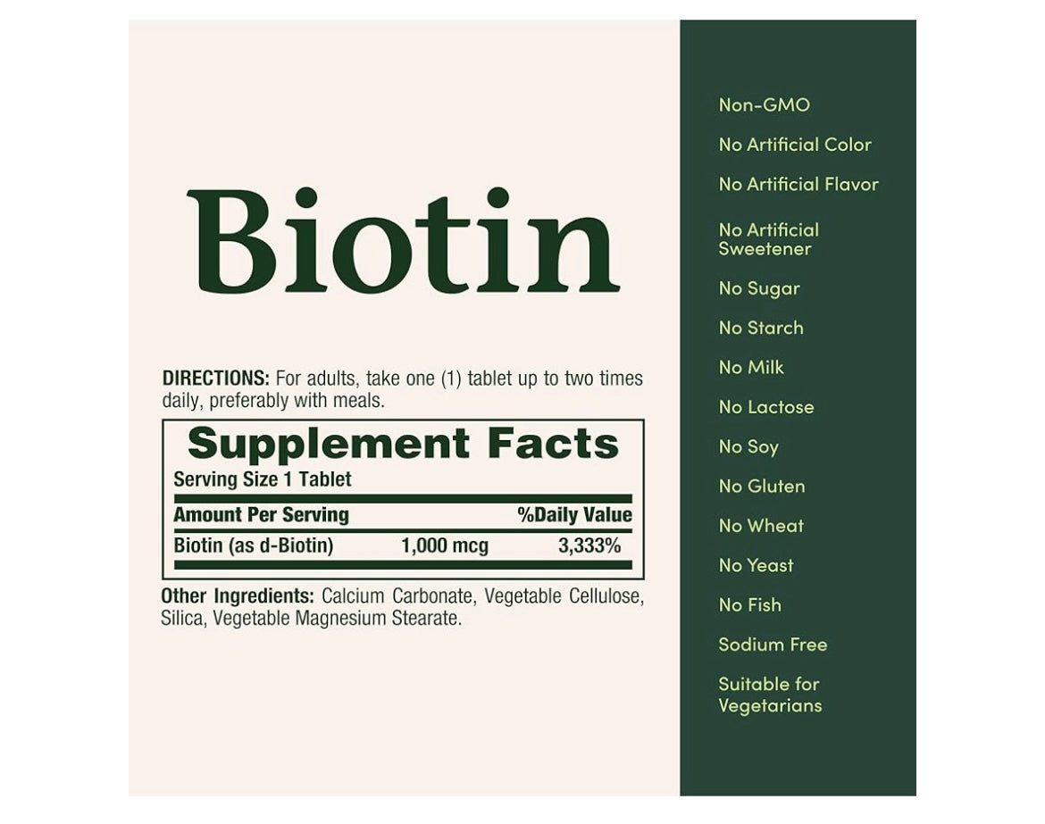 Biotin 1,000Mcg