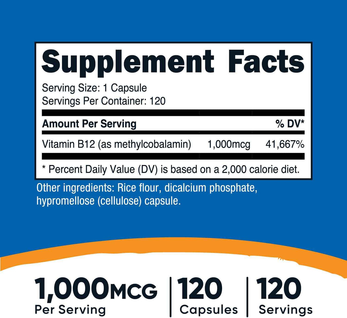 Vitamin B12 (Methylcobalamin) 1000mcg Facts