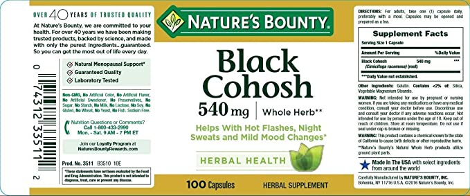 Black Cohosh supplement