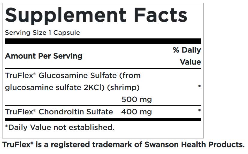 Glucosamine & Chondroitin Supplement Facts