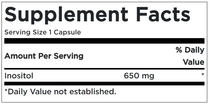 Inositol 650 mg Supplement Facts