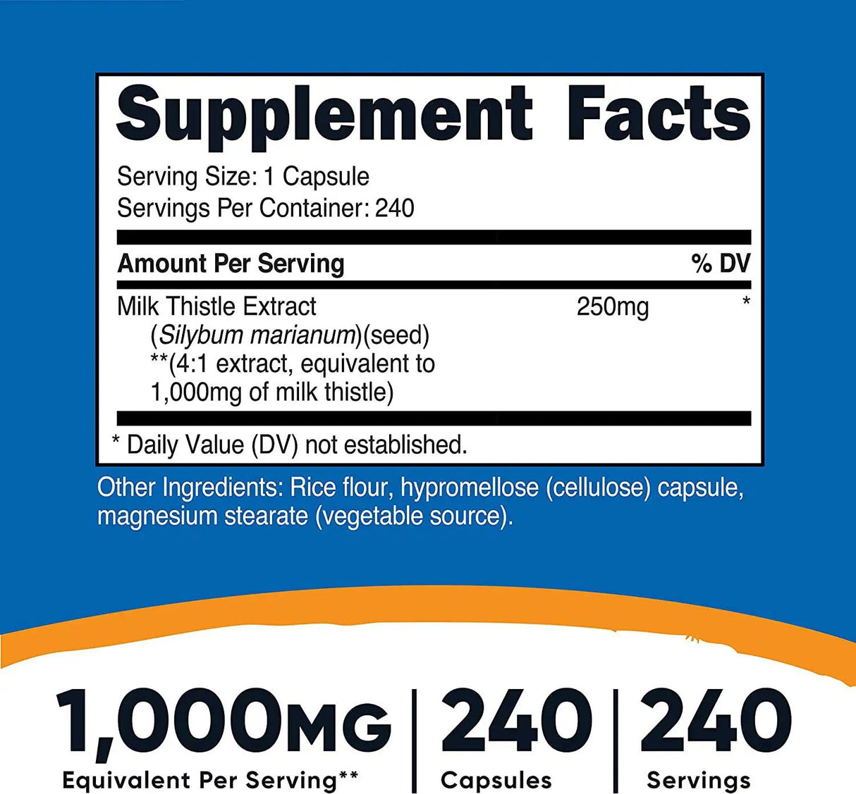 Milk Thistle, 1000 MG, 240 Servings