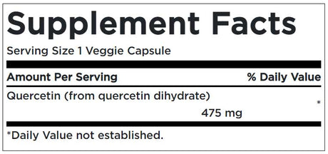 Quercetin 475 mg Supplement Facts