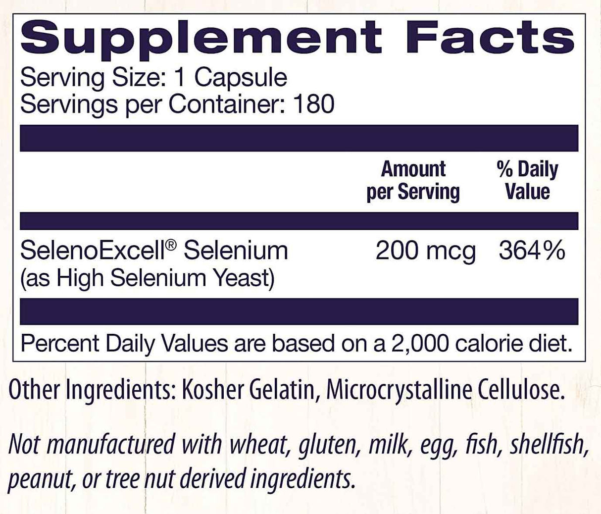 Selenium 200 mcg facts