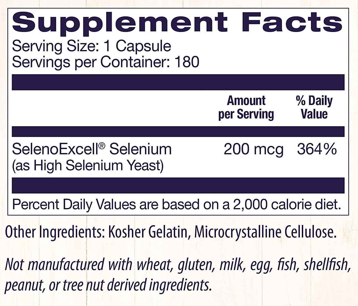 Selenium 200 mcg facts