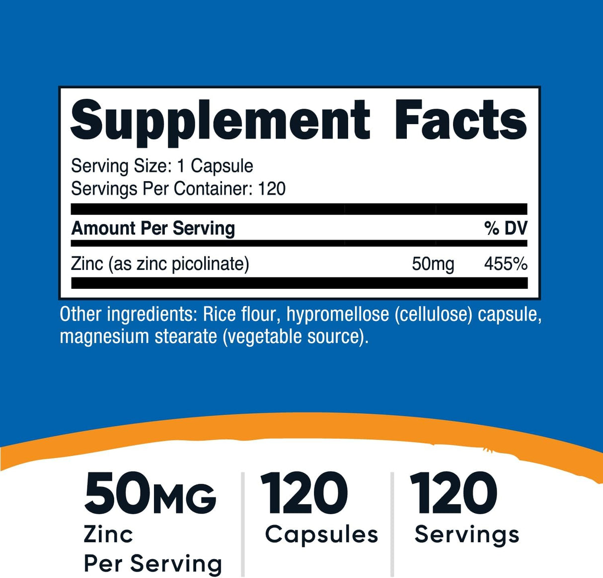 Zinc Picolinate 50mg, 120 Caps