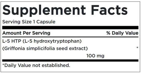 5-HTP 100 mg Supplement Facts