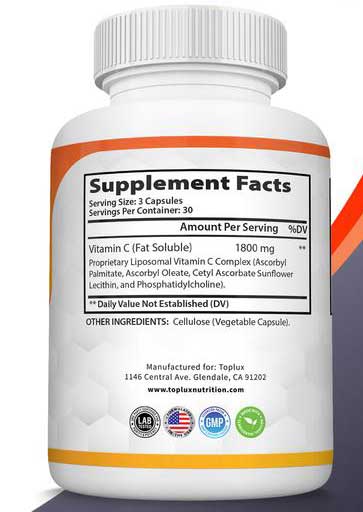 Liposomal Vitamin C Supplement Facts