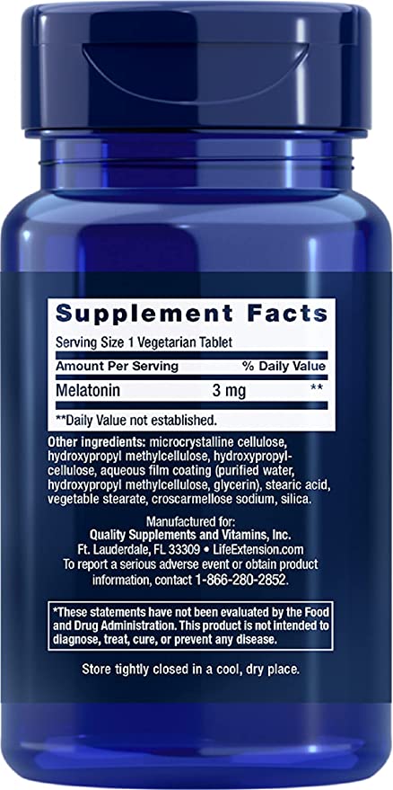 Melatonin 6 Hour Timed Release Supplement Facts