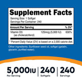 Nutricost Vitamin D3 Supplement Facts