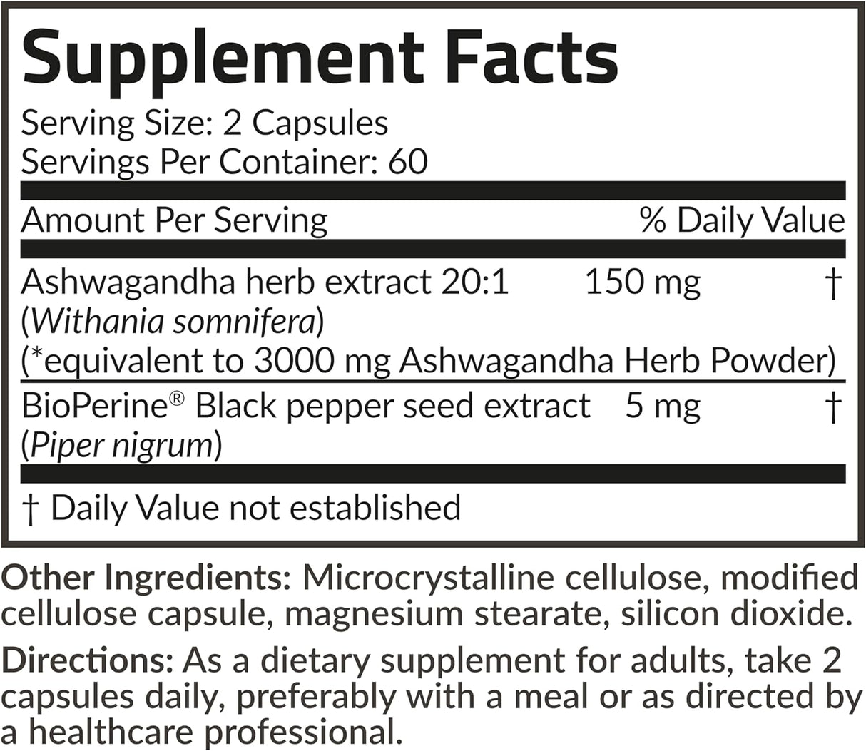 Ashwagandha Extra Strength Facts