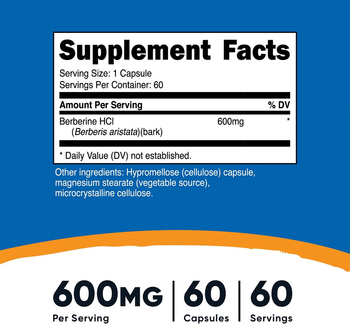 Berberine 600mg 60 Servings