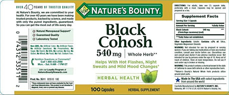 Black Cohosh supplement