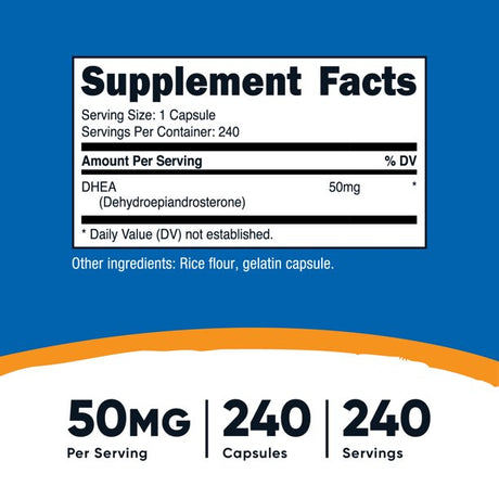 DHEA 50 MG - 240 Capsules Supplement