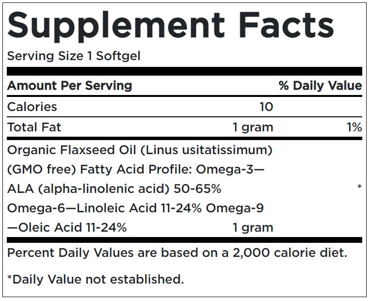 Flax Seed Oil 1000 mg Supplement Facts