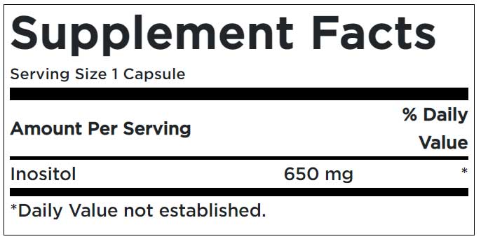 Inositol 650 mg Supplement Facts