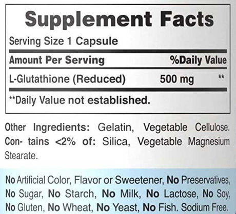 L-Glutathione Supplement Facts