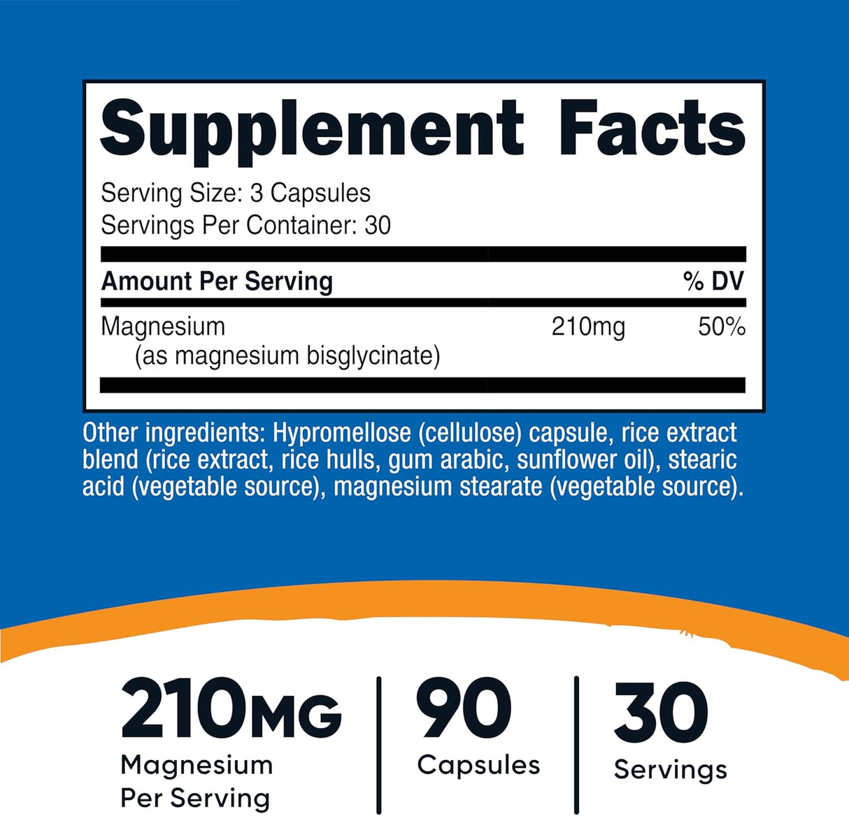 Magnesium Glycinate 210mg 30 Servings