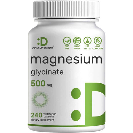 Magnesium Glycinate 500mg (240 Capsules)