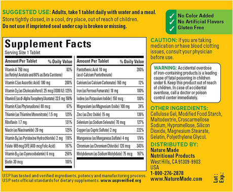 Nature Made Multi-Vitamin Facts