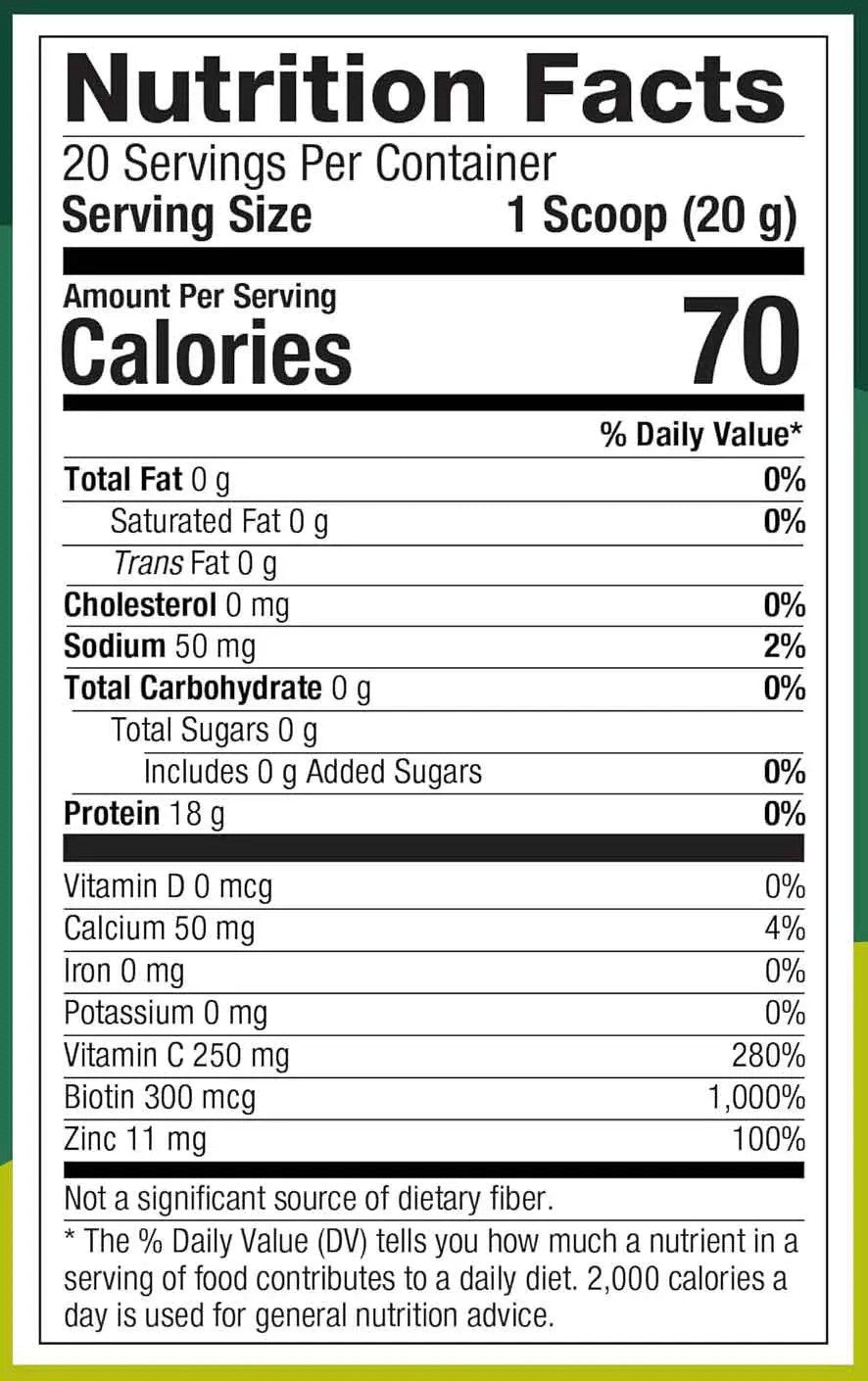Collagen Powder, Biotin, Vitamin C Supplement Facts