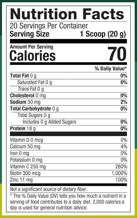 Collagen Powder, Biotin, Vitamin C Supplement Facts