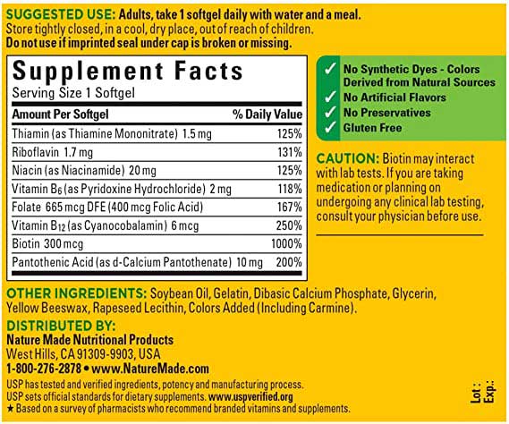 Super B Complex Supplement Facts