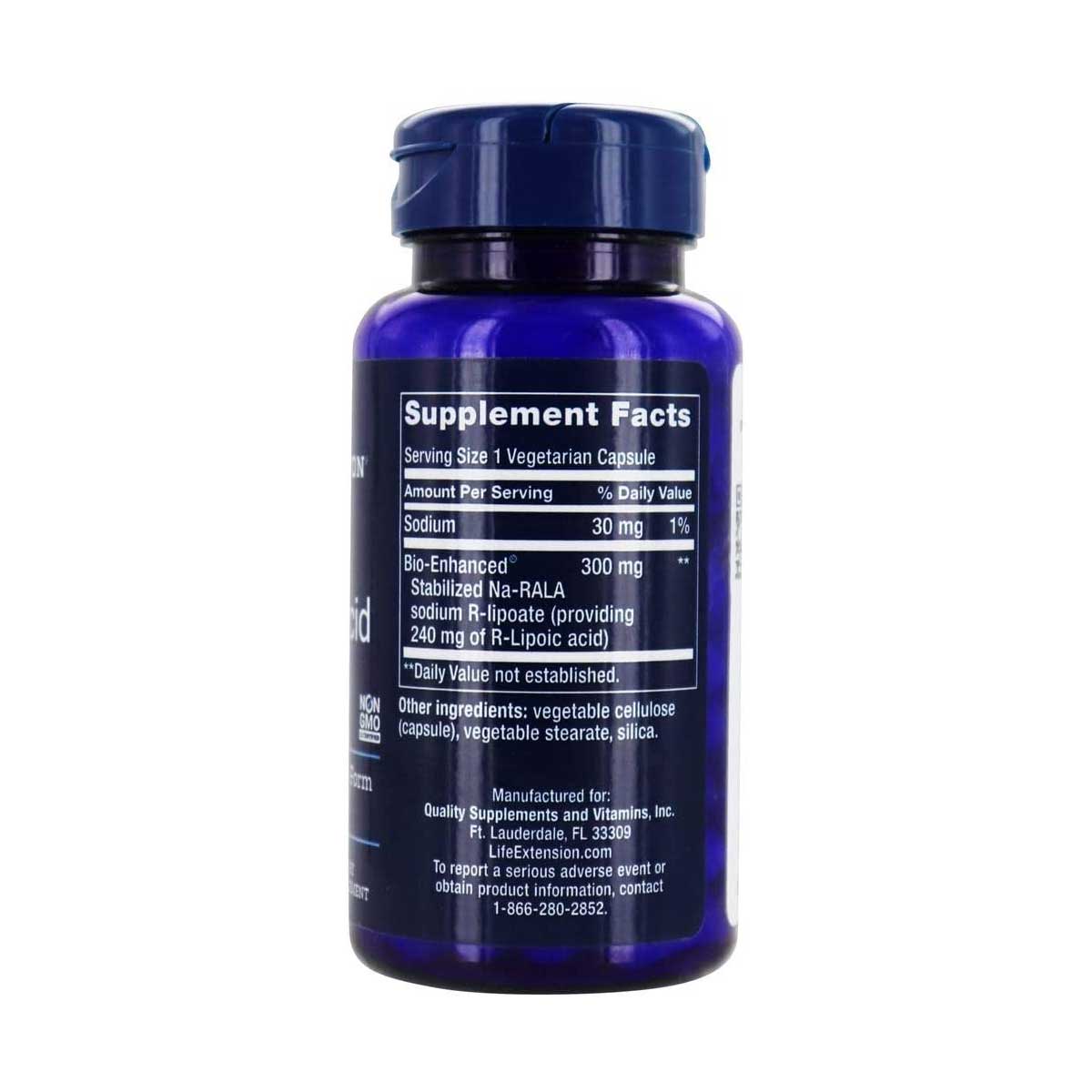 Super R-Lipoic Acid 240 mg Supplement Facts