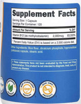 Nutricost Vitamin B12 2000 mcg facts