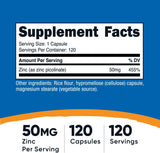 Zinc Picolinate 50mg, 120 Caps